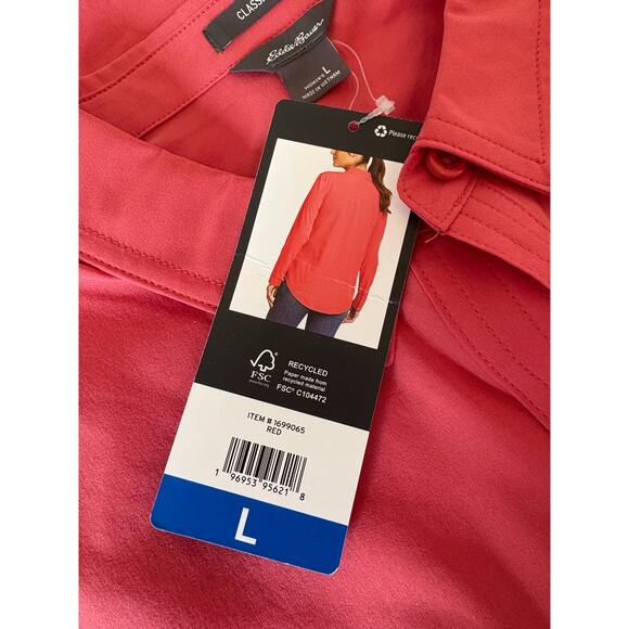 Eddie Bauer Departure shirt size large  NEW with tags attached red/orange - Picture 9 of 9